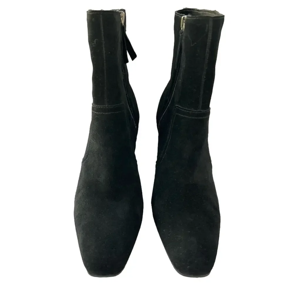 Blondo Salome Black Size 9 Booties Waterproof Suede Stacked Heel Ankle Boots